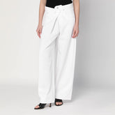 Agolde Wide-Leg Asymmetrical White Jeans White