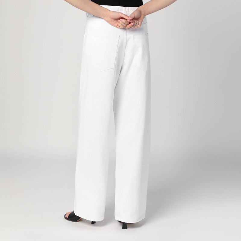 Agolde Wide-Leg Asymmetrical White Jeans White