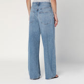 Agolde Wide-Leg Vana Fold Washed Denim Jeans Blue