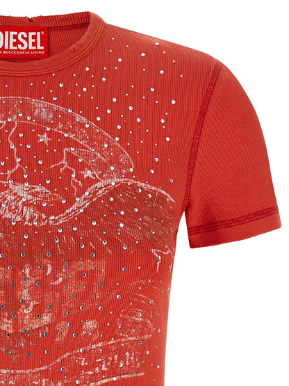 Diesel T-marsy-rib-cry T-shirt Red