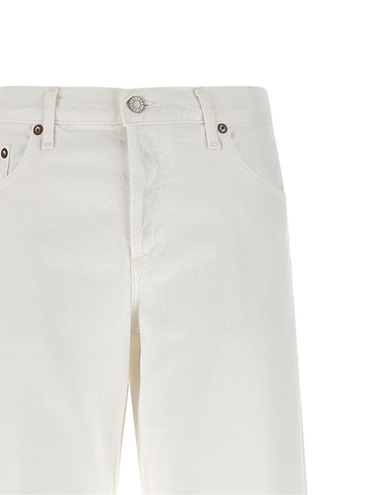 Agolde Low Rise Loose Jeans White