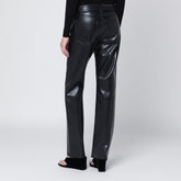 Agolde High-Waisted Straight Faux Leather Trousers Black black