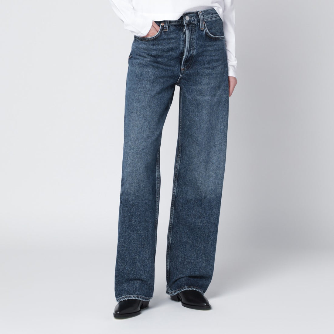 Agolde Wide-Leg Regenerated Denim Jeans Blue