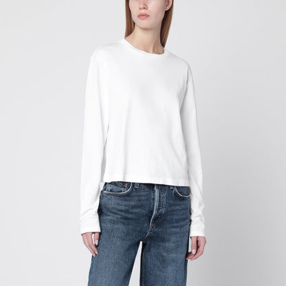 Agolde White Organic Cotton Long Sleeve Top White
