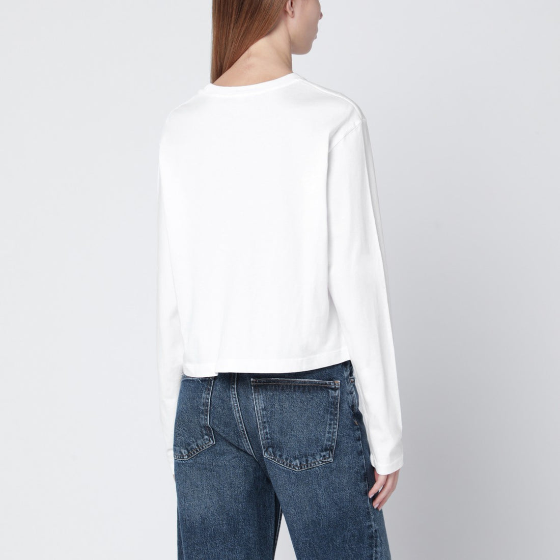 Agolde White Organic Cotton Long Sleeve Top White
