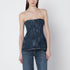 Agolde Denim Lara Corset Top Blue