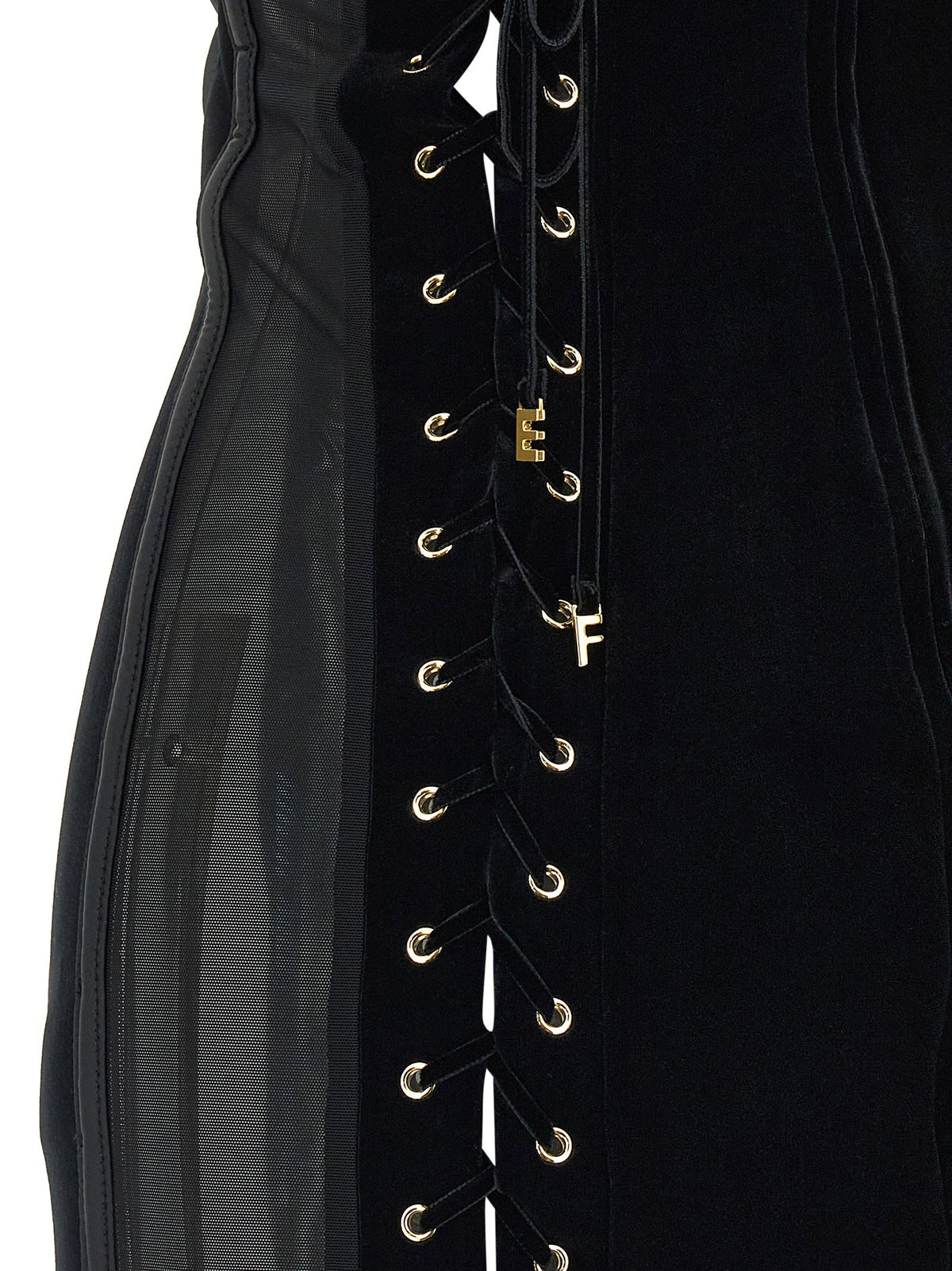 Elisabetta Franchi Corset Dress Black  