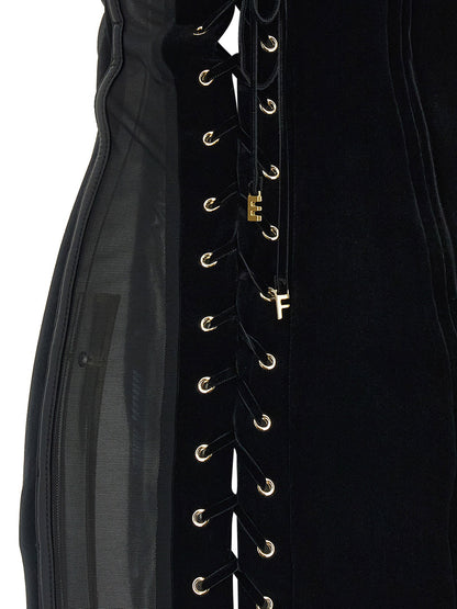 Elisabetta Franchi Corset Dress Black  