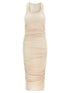 Elisabetta Franchi Logo Embroidery Dress Beige