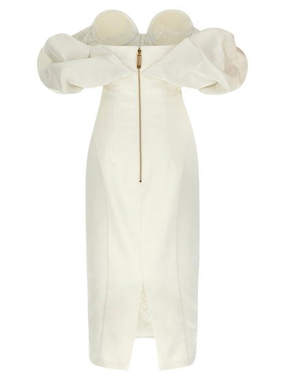 Elisabetta Franchi Off-the-shoulder Dress White