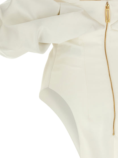 Elisabetta Franchi Off-the-shoulder Dress White