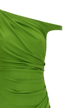 Elisabetta Franchi Jewel Shoulder Dress Green