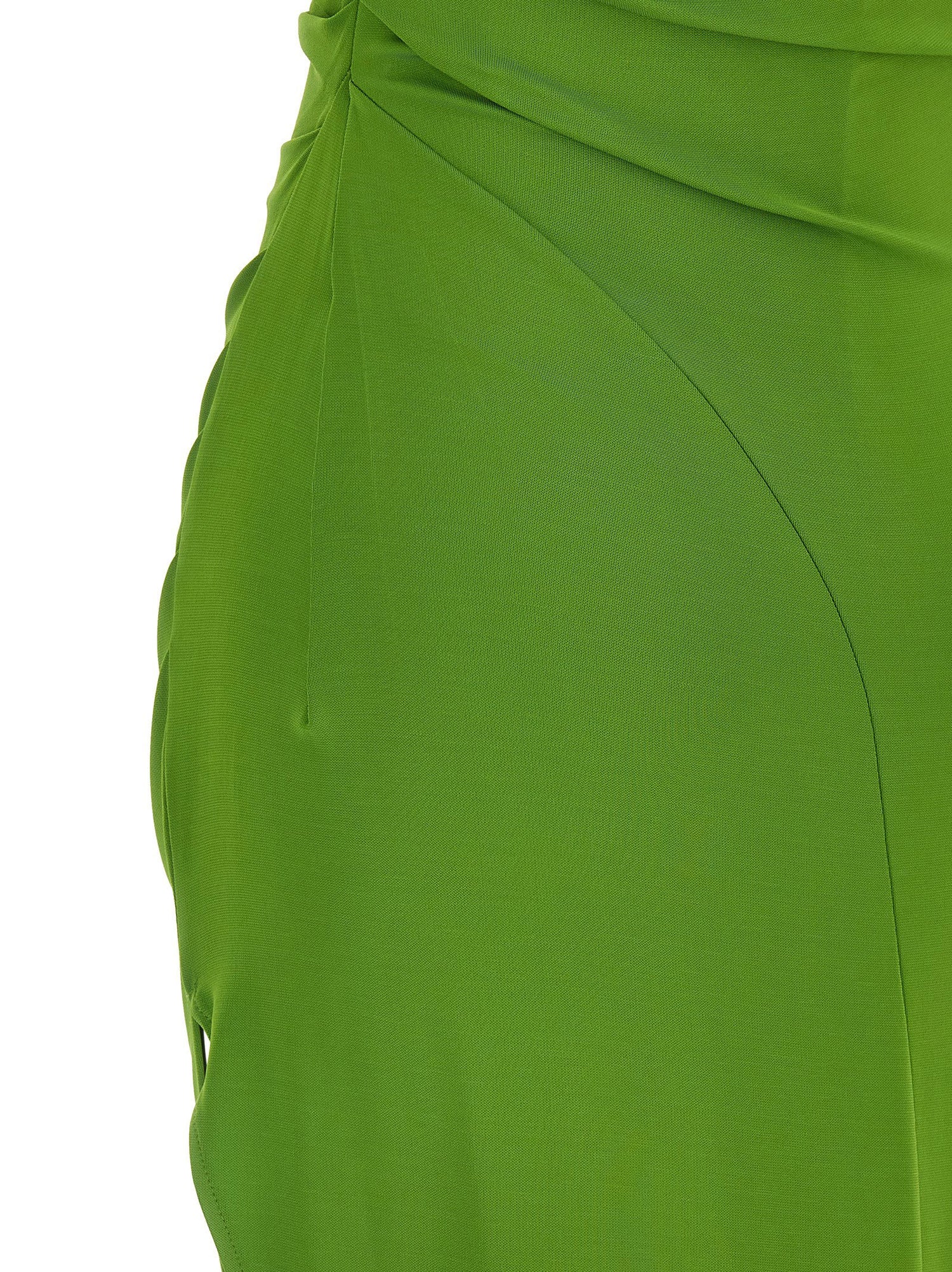 Elisabetta Franchi Jewel Shoulder Dress Green