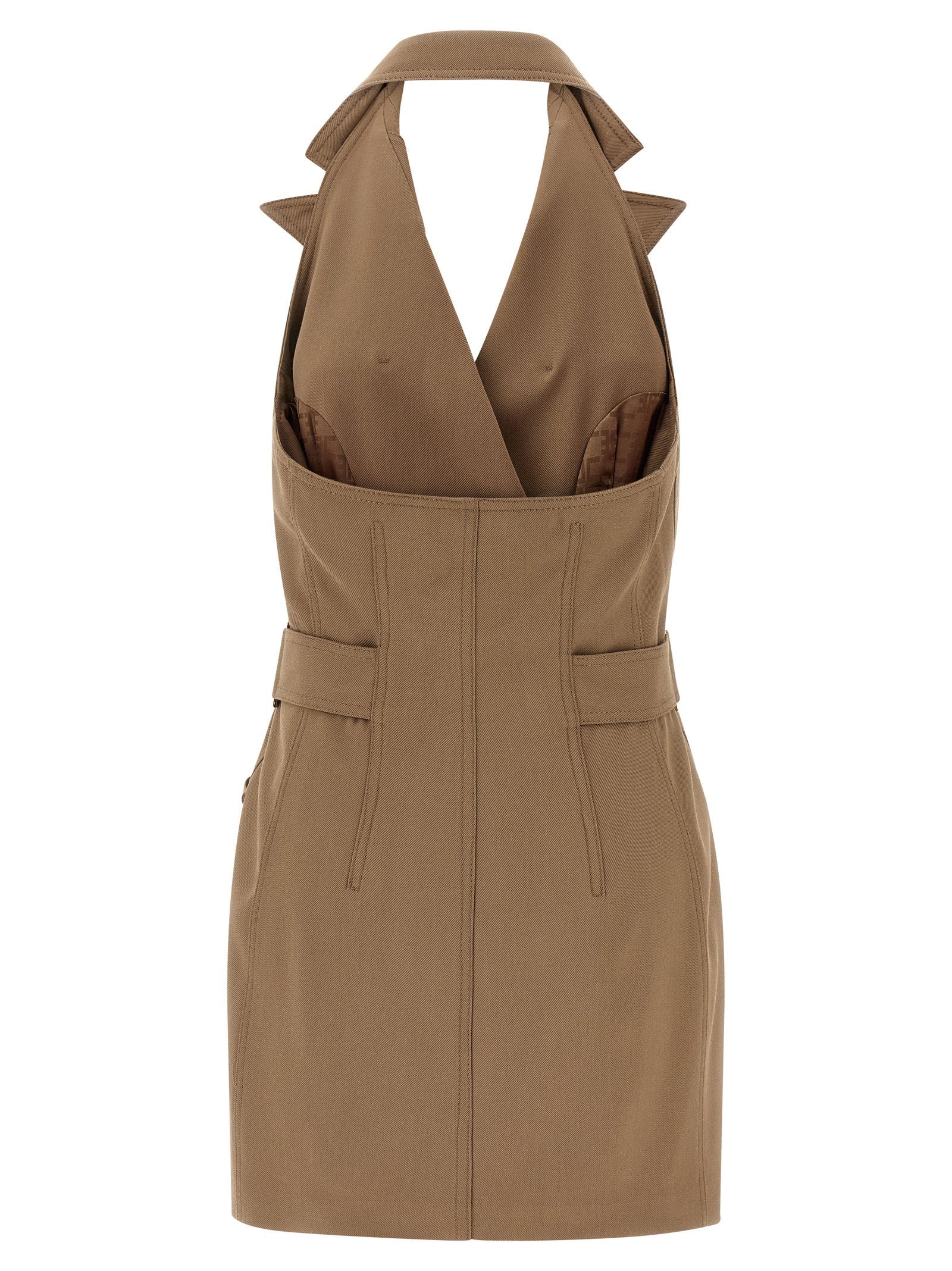Elisabetta Franchi Vest Dress Beige