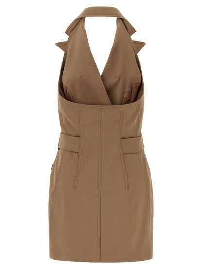 Elisabetta Franchi Vest Dress Beige