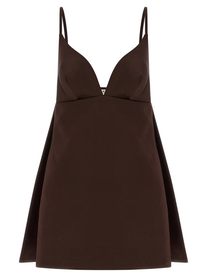 Elisabetta Franchi Duchesse Dress Brown
