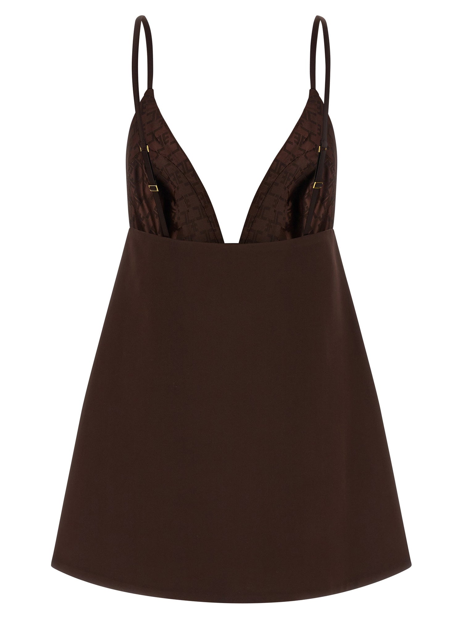 Elisabetta Franchi Duchesse Dress Brown