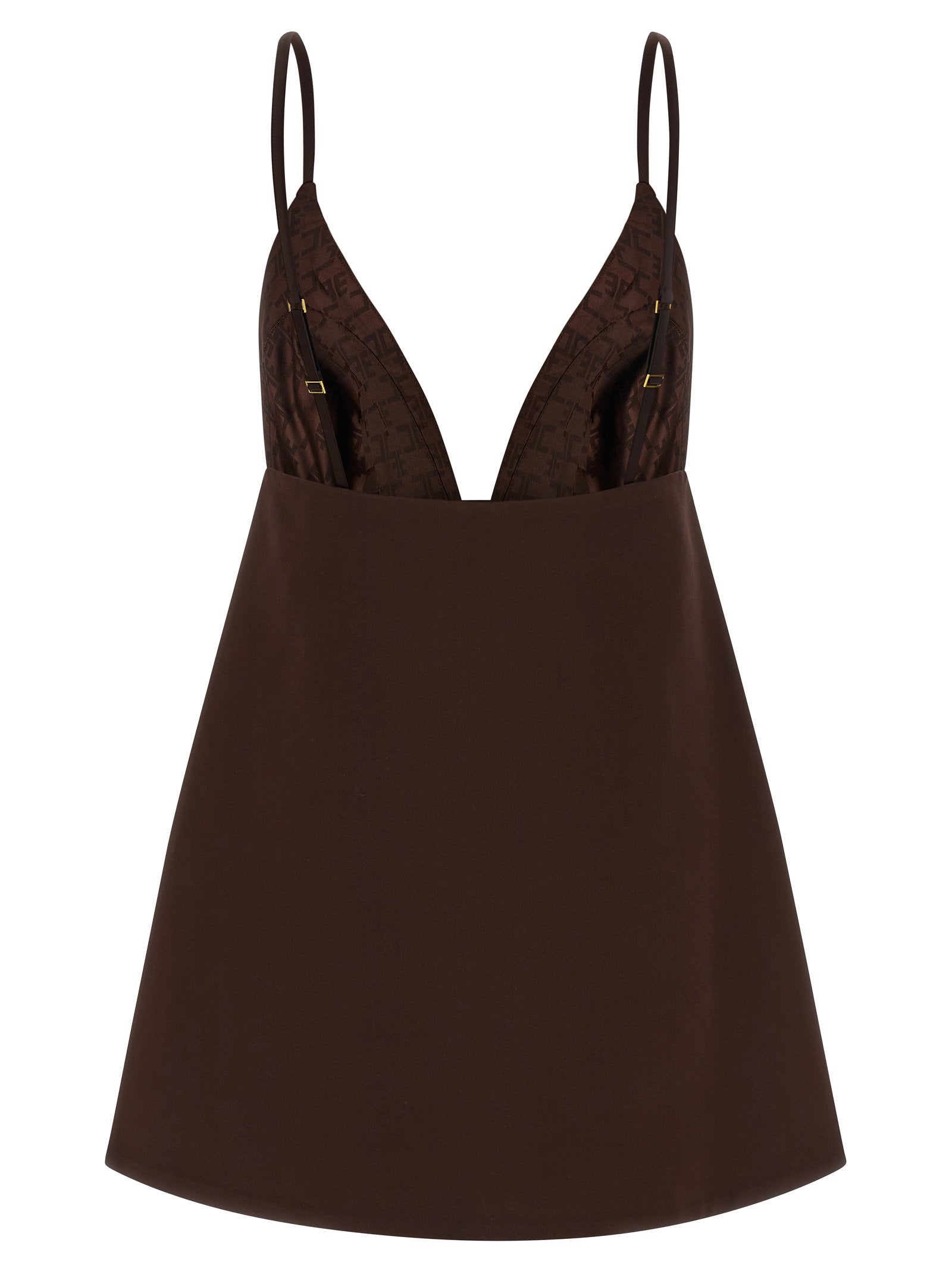 Elisabetta Franchi Duchesse Dress Brown