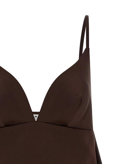 Elisabetta Franchi Duchesse Dress Brown