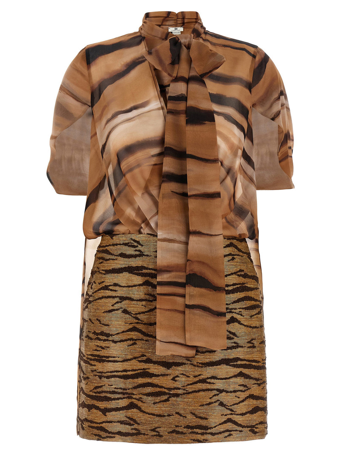 Elisabetta Franchi Animal Dress Brown