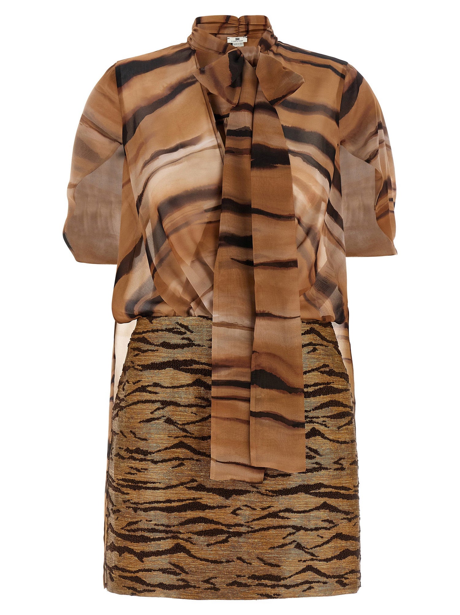 Elisabetta Franchi Animal Dress Brown