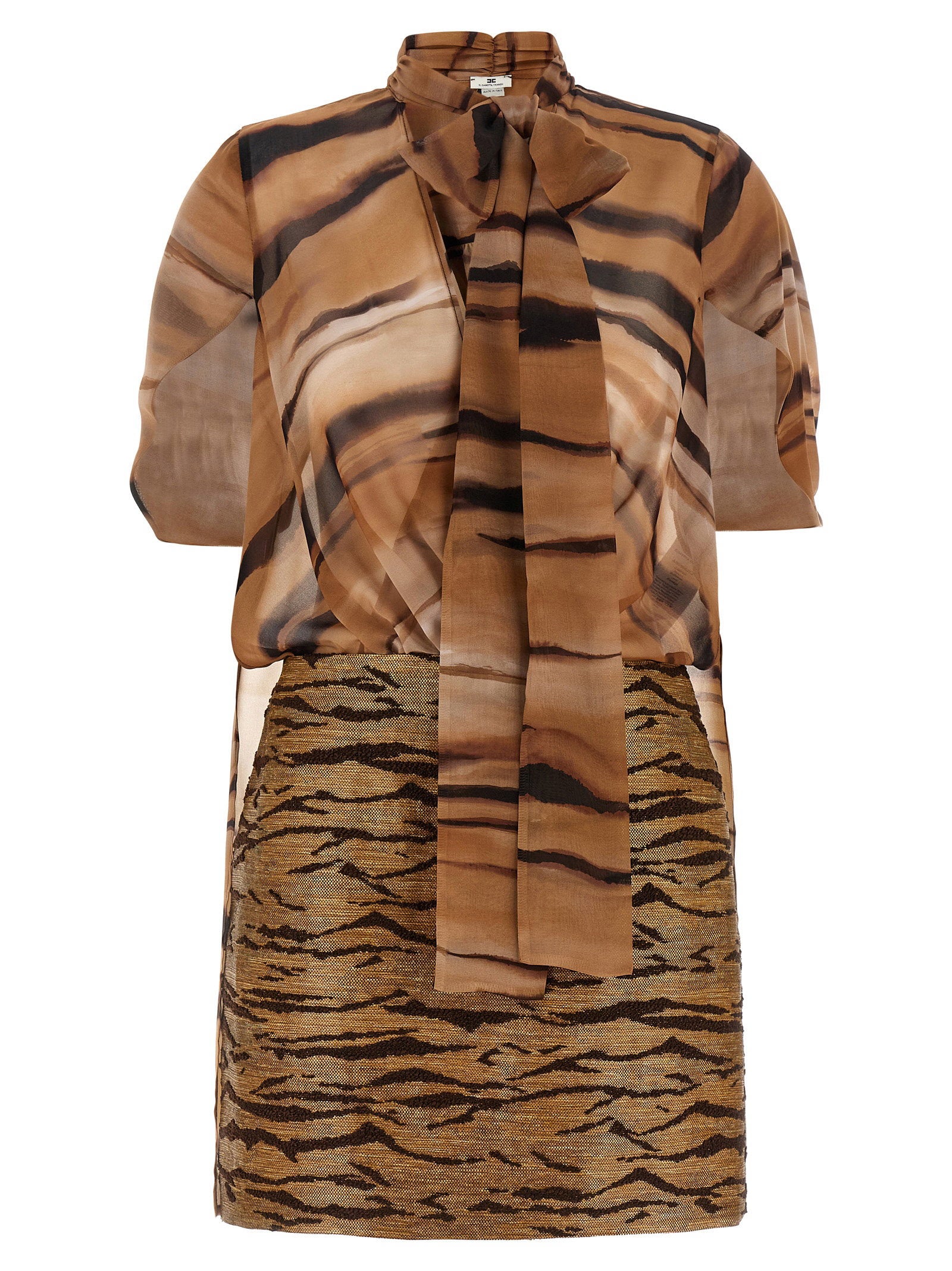 Elisabetta Franchi Animal Dress Brown