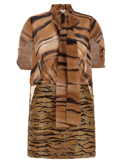 Elisabetta Franchi Animal Dress Brown
