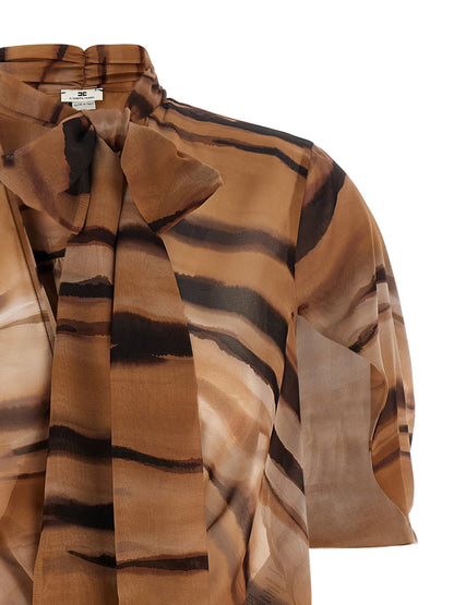 Elisabetta Franchi Animal Dress Brown