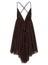 Elisabetta Franchi Lace Mini Dress Brown