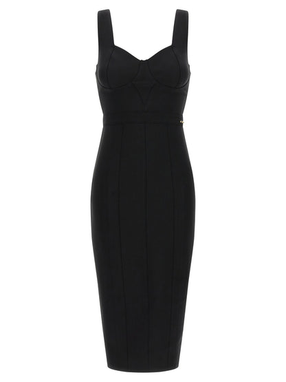 Elisabetta Franchi Scuba Dress Black