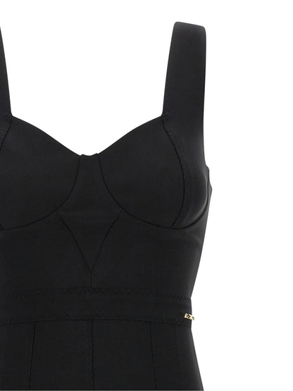 Elisabetta Franchi Scuba Dress Black