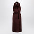 Max Mara Cherry Sleeveless Alpaca & Wool Coat Burgundy