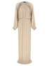 Fabiana Filippi Long Pleated Dress Beige