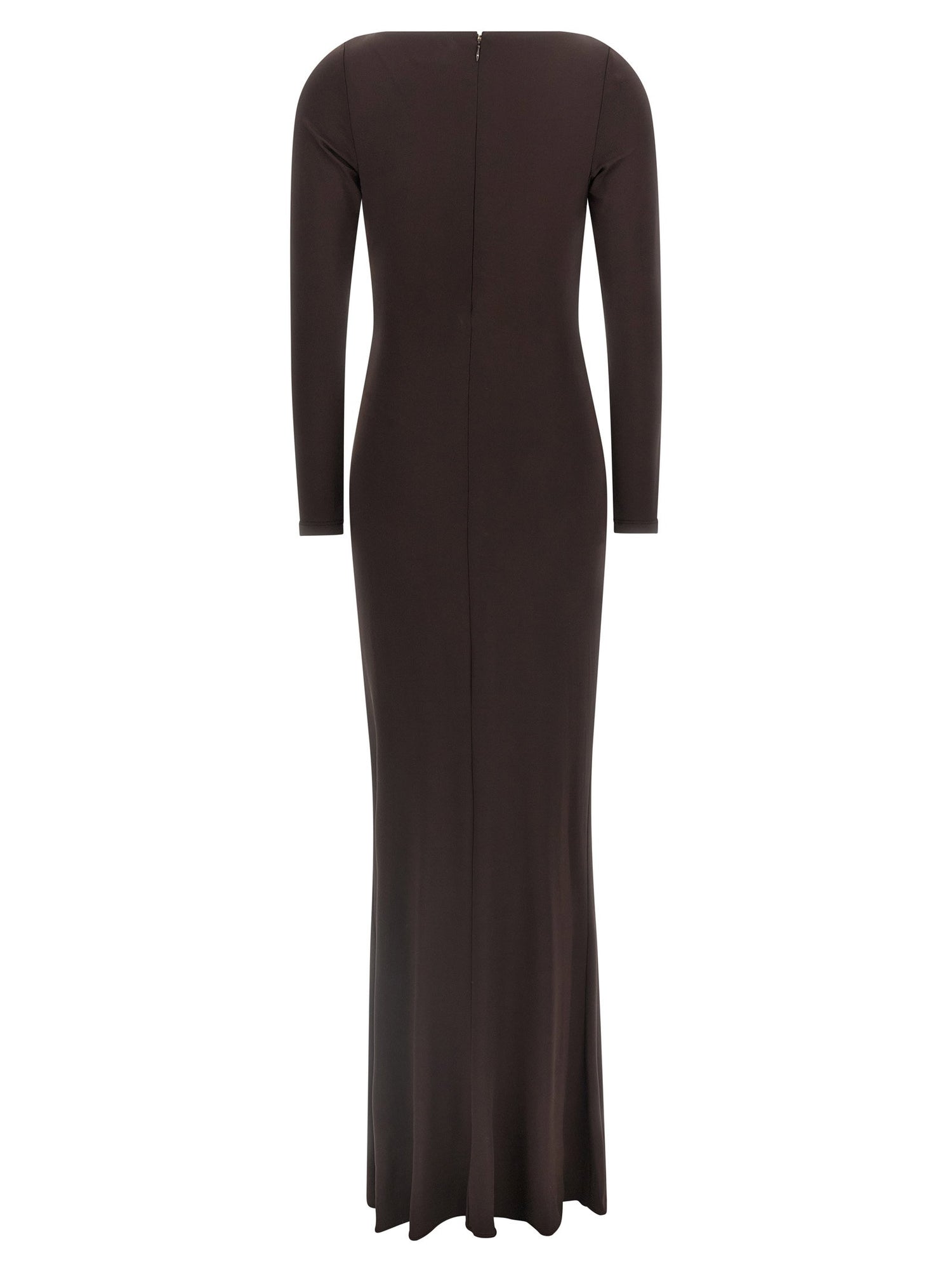 Elisabetta Franchi Red Carpet Dress Brown