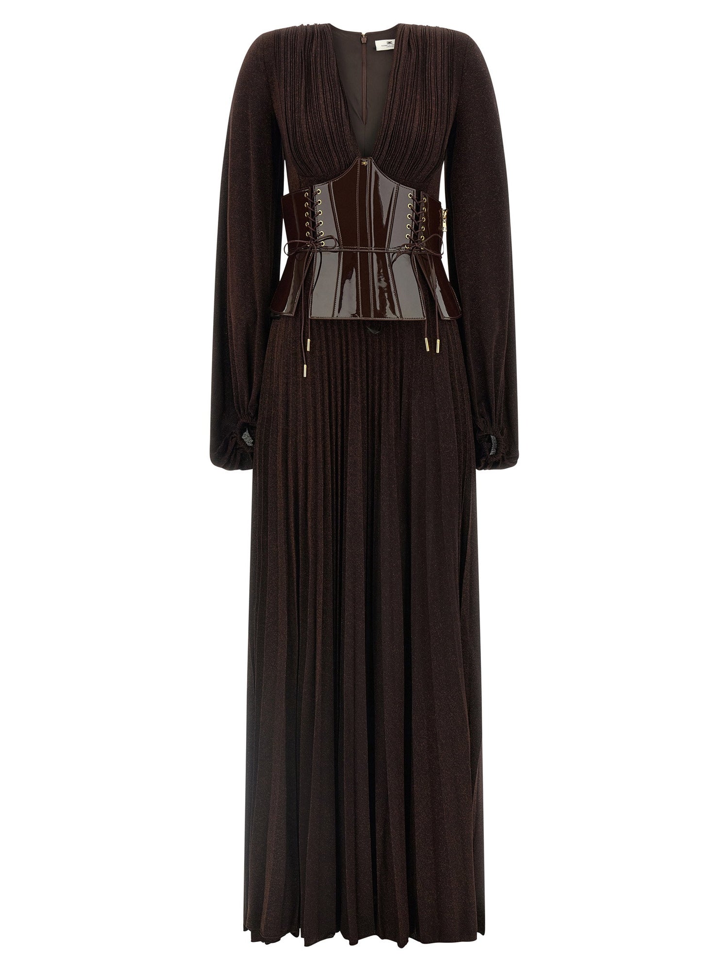 Elisabetta Franchi Red Carpet Dress Brown