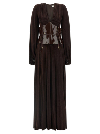 Elisabetta Franchi Red Carpet Dress Brown