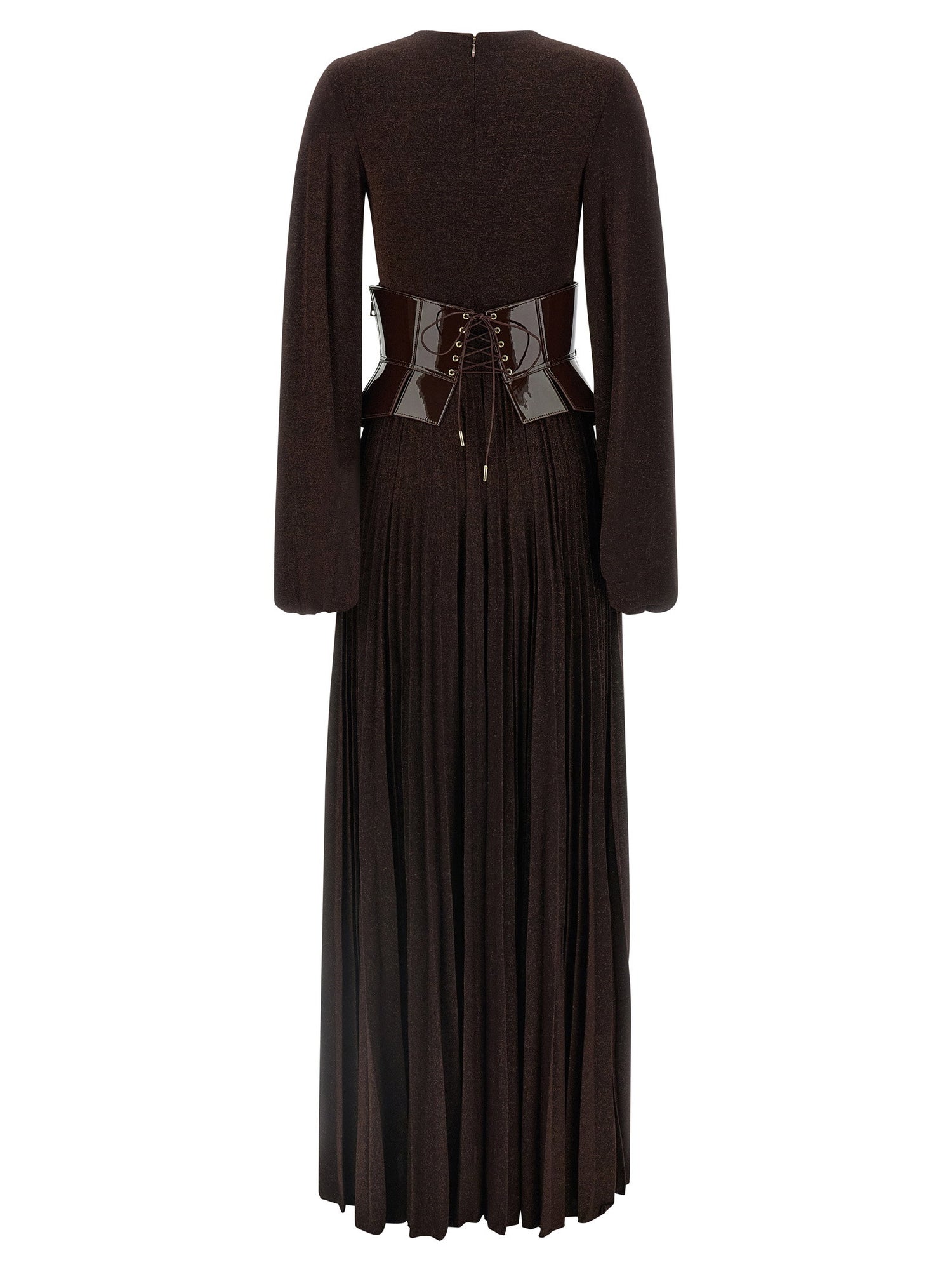 Elisabetta Franchi Red Carpet Dress Brown