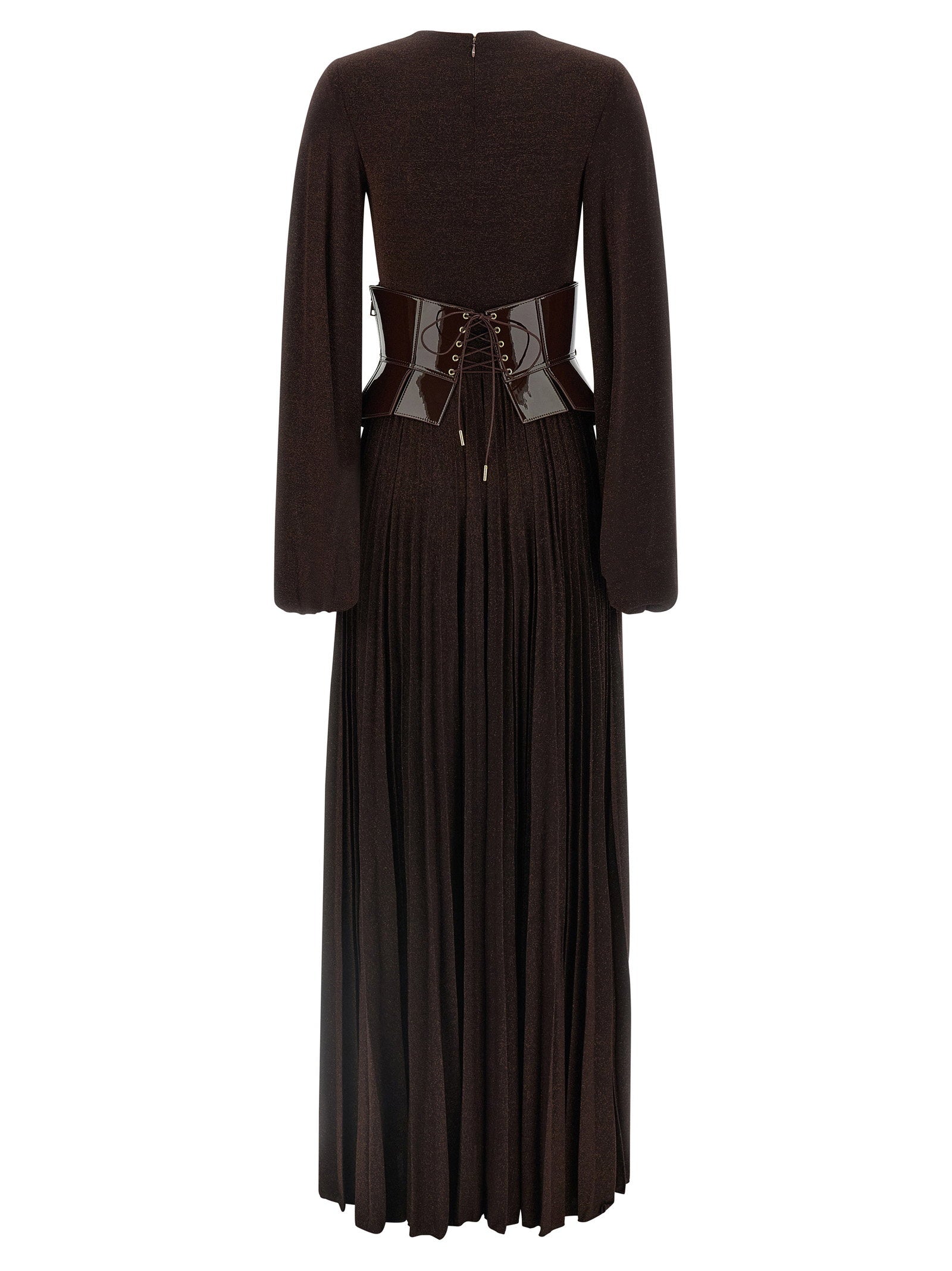 Elisabetta Franchi Red Carpet Dress Brown