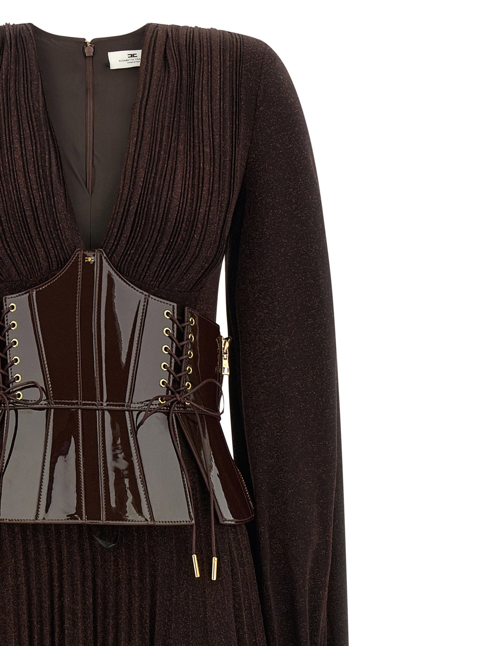 Elisabetta Franchi Red Carpet Dress Brown