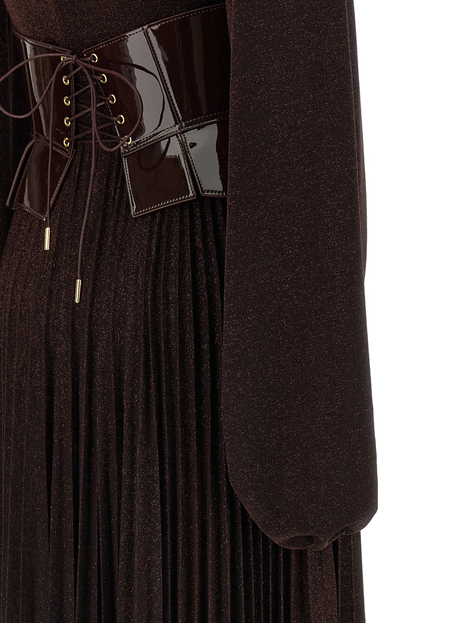 Elisabetta Franchi Red Carpet Dress Brown