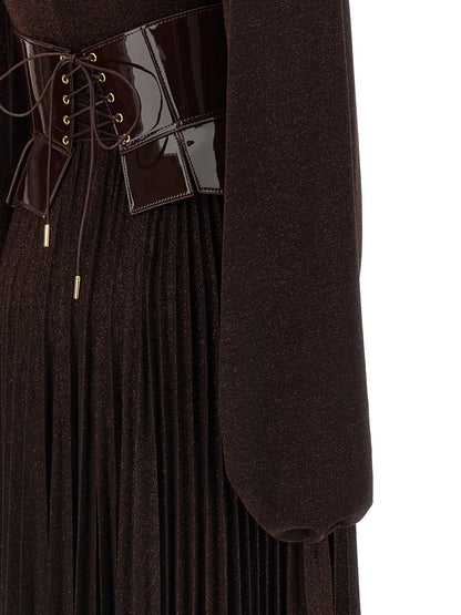 Elisabetta Franchi Red Carpet Dress Brown