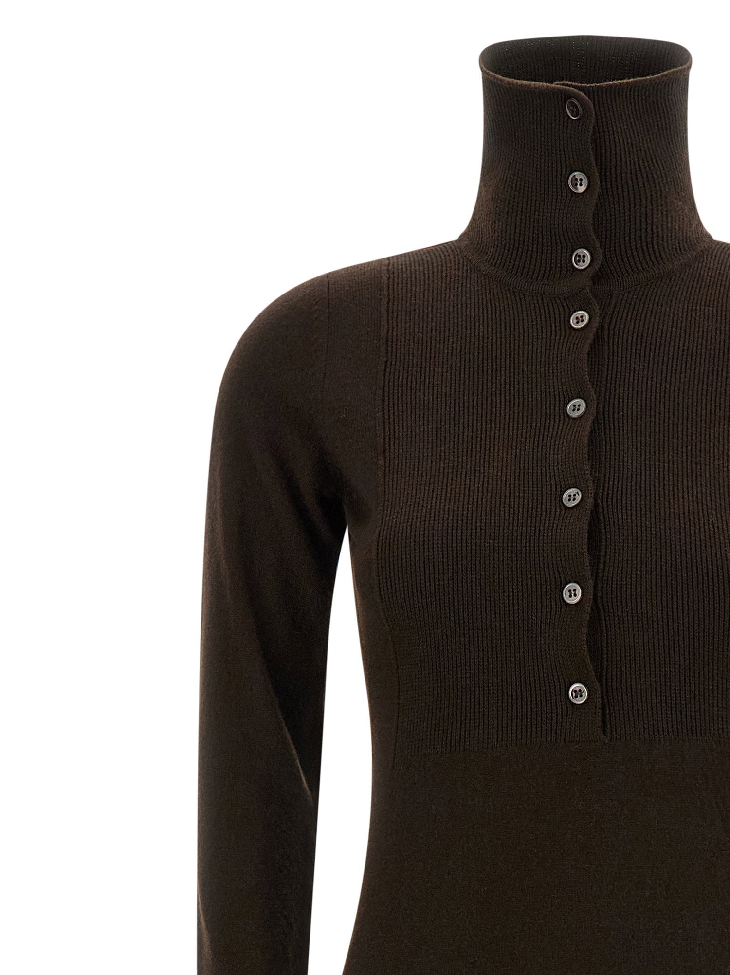 Tom Ford High Neck Dress Brown