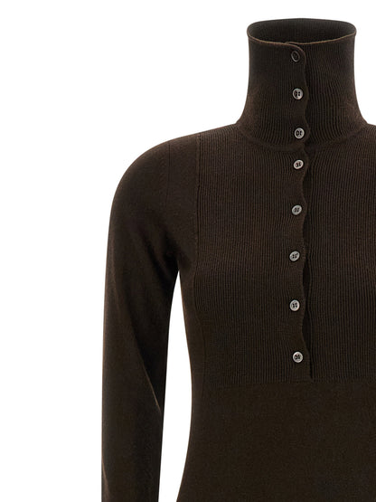 Tom Ford High Neck Dress Brown