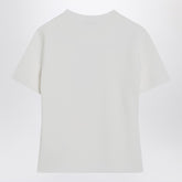 Max Mara White Viscose Crêpe T-shirt with Embossed Logo White