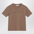 Max Mara Hazelnut Viscose-Crêpe T-Shirt with Tonal Logo Brown