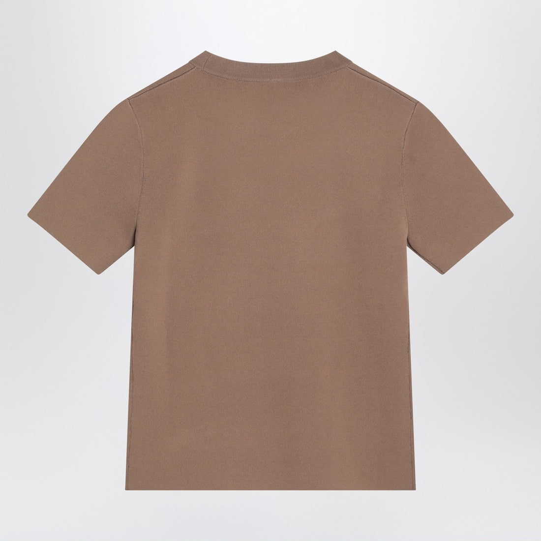 Max Mara Hazelnut Viscose-Crêpe T-Shirt with Tonal Logo Brown