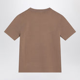 Max Mara Hazelnut Viscose-Crêpe T-Shirt with Tonal Logo Brown
