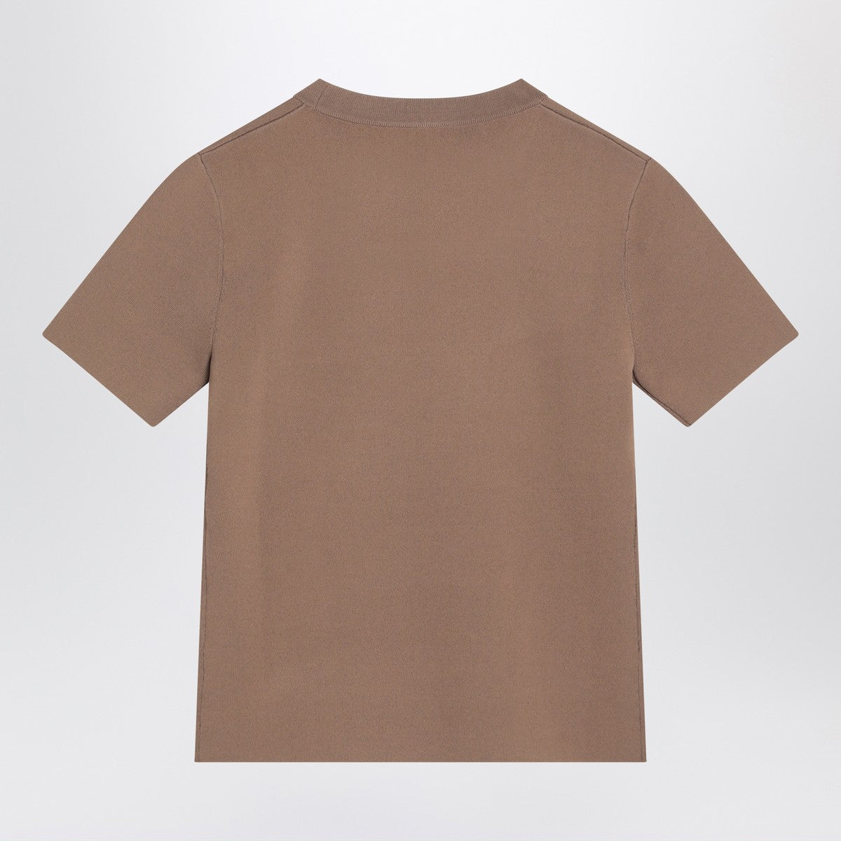 Max Mara Hazelnut Viscose-Crêpe T-Shirt with Tonal Logo Brown