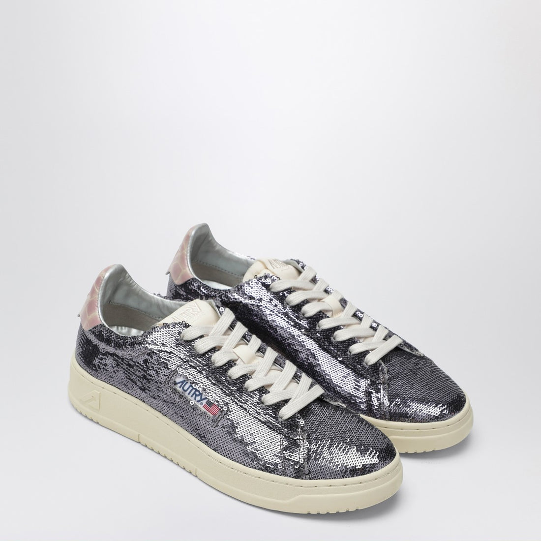 Autry Dallas Sparkling Sequin Sneakers in Multicolor Grey Multicolor