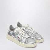 Autry Dallas Sparkling Grey & White Sequin Leather Sneakers grey